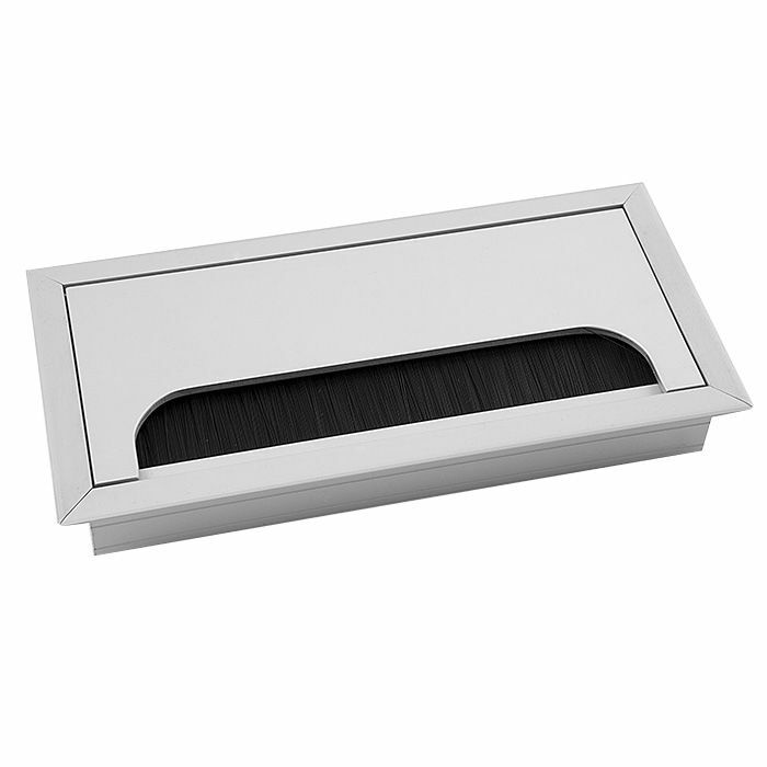 Заглушка пропуск под кабель, кабель-канал прямоугольный, для стола, столешницы, мебели, 80x160мм, алюминий, SETE, PK160