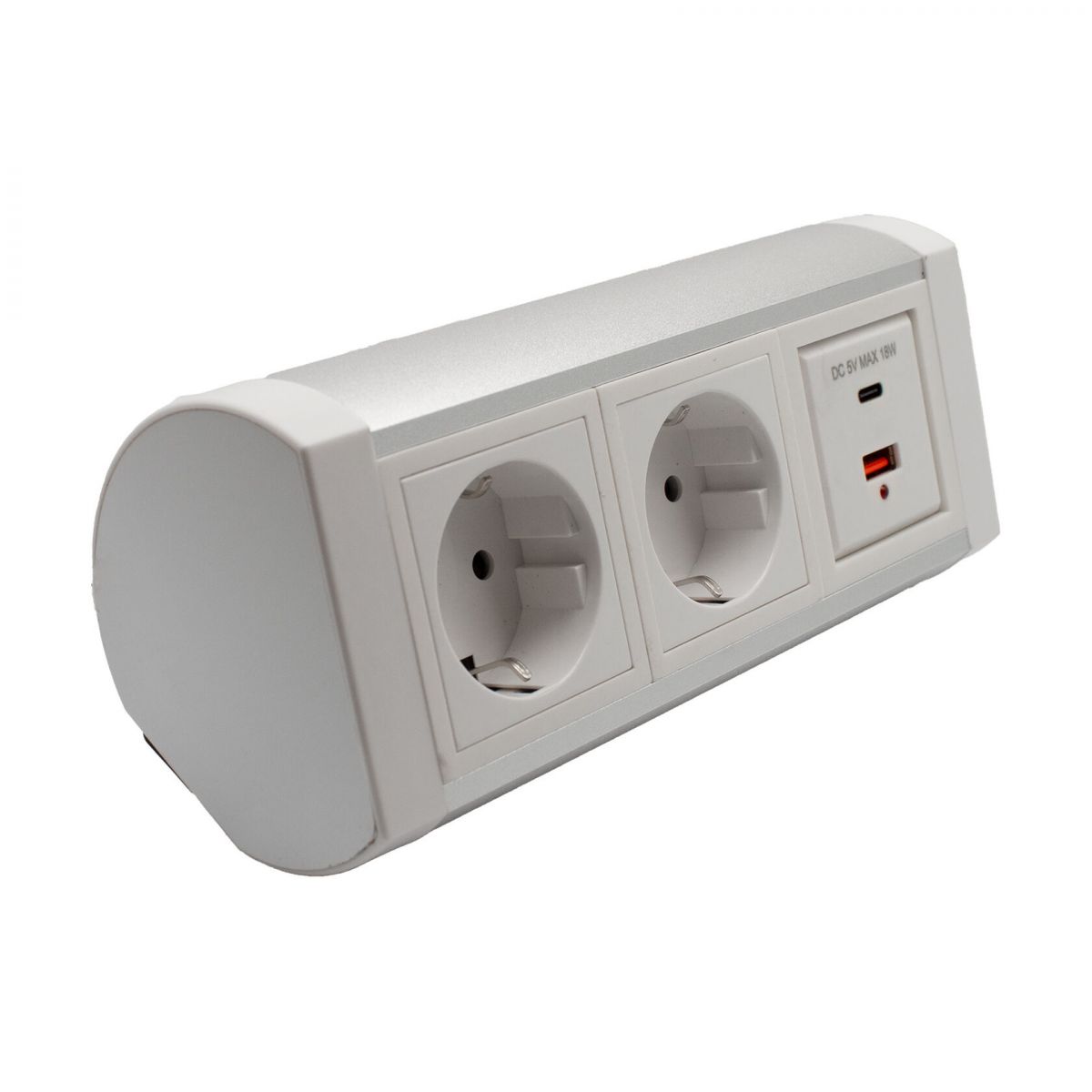 Розеточный блок на струбцине KT(на 2 EURO розетки, 2 USB A+C)