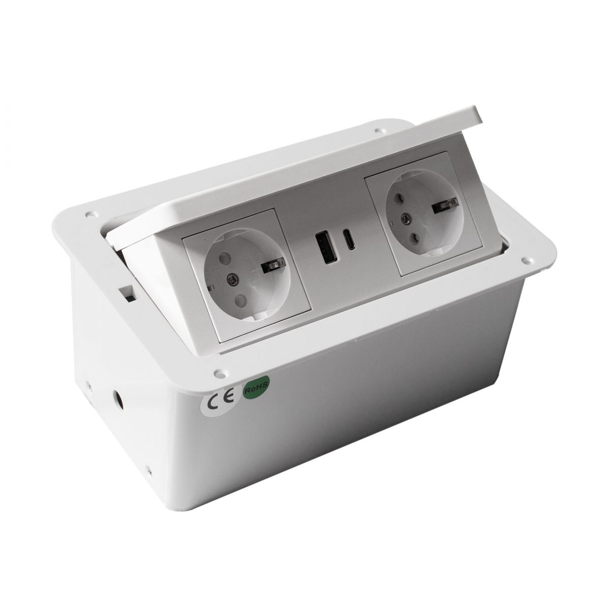 Выдвижная розетка, выдвижной блок розеток IM(2 EURO розетки, 2 USB C + А (18W), беспроводная зарядка)