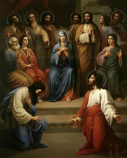 Сошествие Святого Духа на апостолов (рукописная вариант 9)