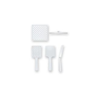 Valtemo Queen White VS-2206 ağ duş setinin istifadə zamanı görünüşü - 90×110 mm əl duşu və 220×220 mm tepe duşu ilə rahat və fərdiləşdirilmiş duş təcrübəsini vurğulayır.