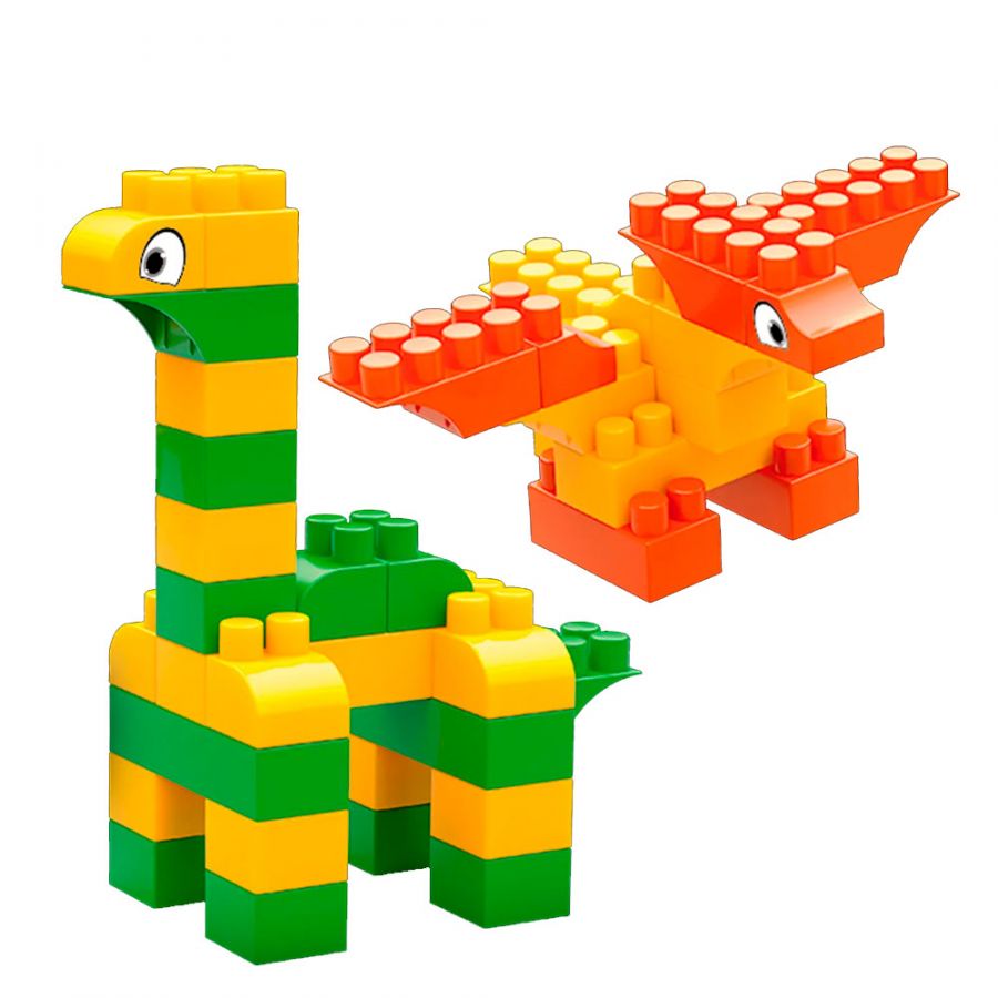 Конструктор набор из 2-х динозавров (Брахиозавр, Птеродактиль)