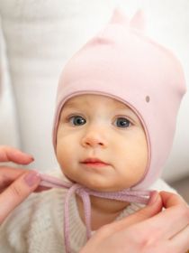 Шапка дет. (двойная), цвет пудра (арт. 12385хб)