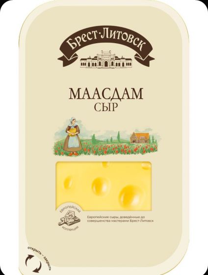 Сыр Брест-Литовск маасдам   45%, 130г