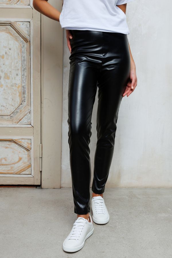 Леггинсы из экокожи 339BLK [черный]