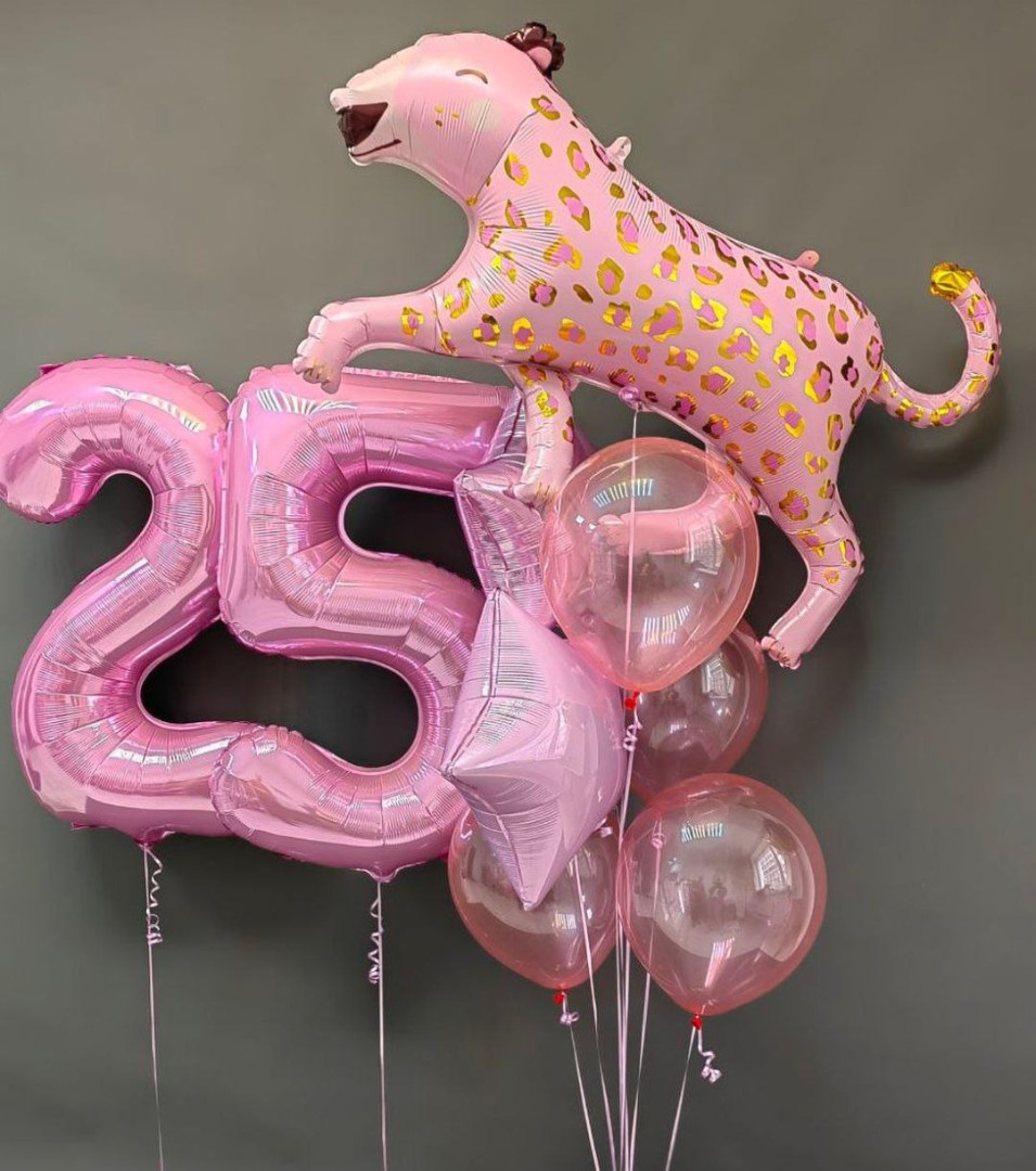 Розовый леопард сет из шаров с гелием