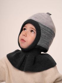 Шапка дет. хб подкл, утепл., цвет т.серый (арт. 7543 пш)