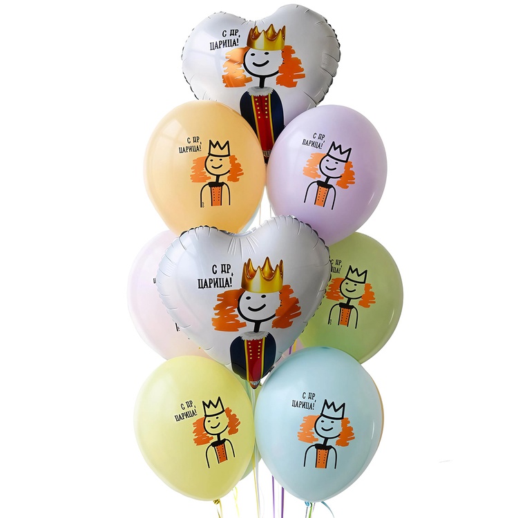 Фонтан Мемная королева из шаров с гелием