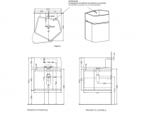Раковина подвесная Cielo Kanto 55х40х16 см арт. KALSTR/KALSTRSF с переливом схема 3