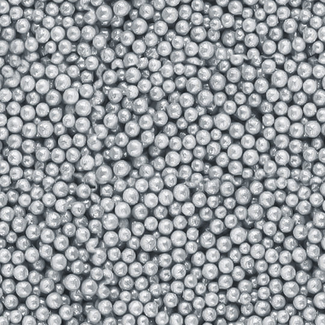 Серебряные крупные пенопластовые шарики