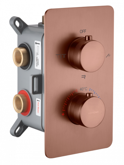 Смеситель Boheme Cell 134-3 встроенный с термостатом, 3-х проходной схема 4