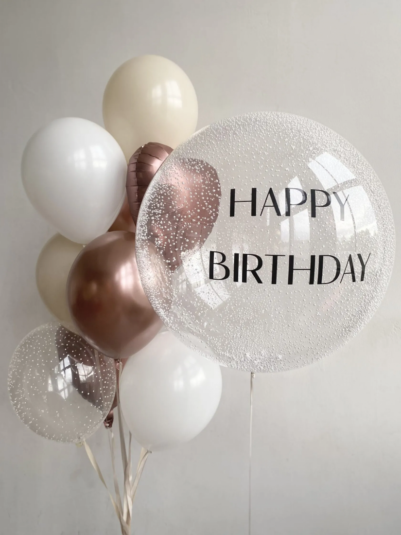 Сет из фонтана с баблсом из шаров с гелием