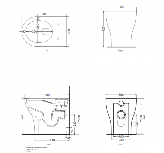 Унитаз напольный Cielo Enjoy Pro EJVAKP схема 2