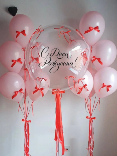 Красно-розовое оформление с бантиками