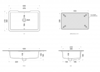 Раковина встроенная с переливом Cielo Filo FILASPR58 58x35x15 см схема 2
