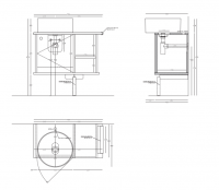 Тумба подвесная Cielo Theo 78 THMF78/THMF78SF из материала Fenix 78х38 см схема 2 Тумба подвесная Cielo Theo 78 THMF78/THMF78SF из материала Fenix 78х38 см схема 2