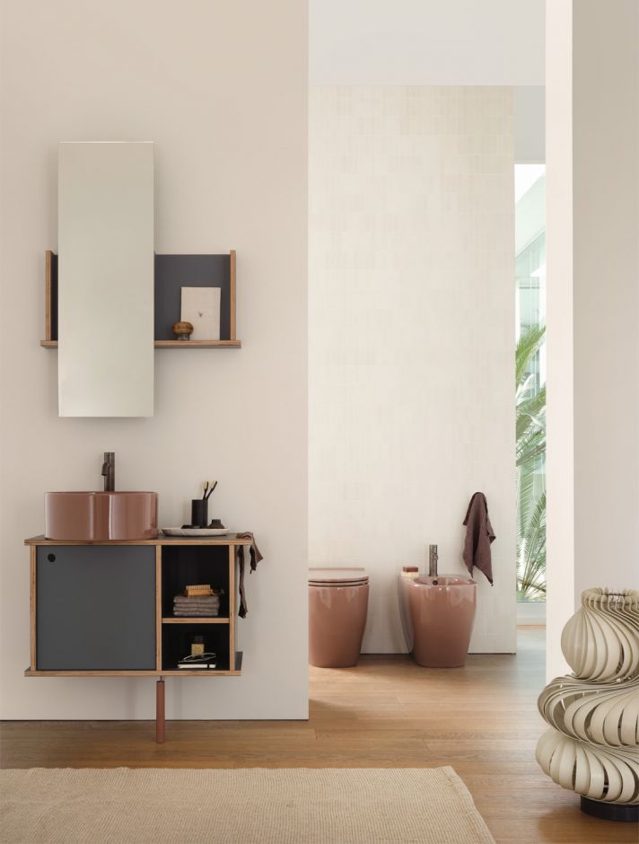 Тумба подвесная Cielo Theo 78 THMF78/THMF78SF из материала Fenix 78х38 см ФОТО