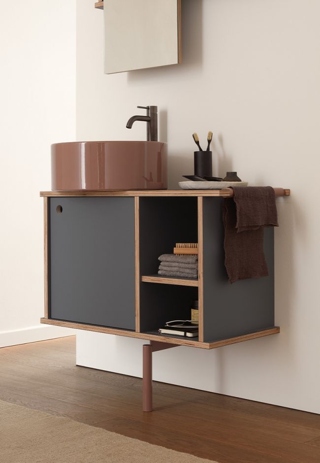 Тумба подвесная Cielo Theo 78 THMF78/THMF78SF из материала Fenix 78х38 см ФОТО