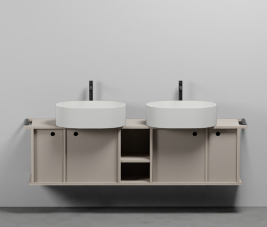 Тумба подвесная/напольная Cielo Theo 175 из материала Fenix, с 4 ящиками и открытой полкой THMF175A4/THMF175A4SF 175х63х38 см ФОТО