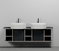 Тумба подвесная/напольная Cielo Theo 175 из материала Fenix, с 2 дверцами и 3 открытыми полками THMF175A2/THMF175A2SF 175х63х38 см схема 6 Тумба подвесная/напольная Cielo Theo 175 из материала Fenix, с 2 дверцами и 3 открытыми полками THMF175A2/THMF175A2SF 175х63х38 см схема 6