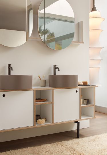 Тумба подвесная/напольная Cielo Theo 175 из материала Fenix, с 2 дверцами и 3 открытыми полками THMF175A2/THMF175A2SF 175х63х38 см схема 10 Тумба подвесная/напольная Cielo Theo 175 из материала Fenix, с 2 дверцами и 3 открытыми полками THMF175A2/THMF175A2SF 175х63х38 см схема 10