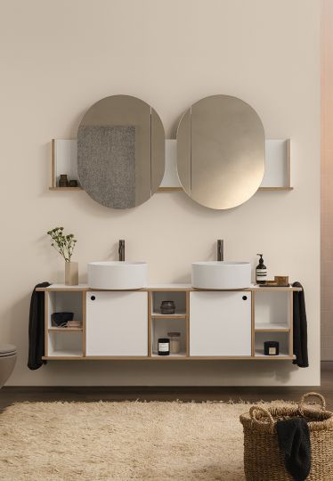 Тумба подвесная/напольная Cielo Theo 175 из материала Fenix, с 2 дверцами и 3 открытыми полками THMF175A2/THMF175A2SF 175х63х38 см схема 11 Тумба подвесная/напольная Cielo Theo 175 из материала Fenix, с 2 дверцами и 3 открытыми полками THMF175A2/THMF175A2SF 175х63х38 см схема 11