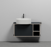 Тумба подвесная/напольная Cielo Theo 103 из материала Fenix, с дверцей и открытой полкой THMF103/THMF103SF 103х63х38 см схема 5