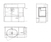 Тумба подвесная/напольная Cielo Theo 103 из материала Fenix, с дверцей и открытой полкой THMF103/THMF103SF 103х63х38 см схема 2
