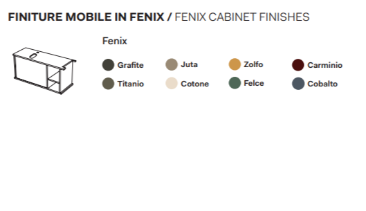 Тумба подвесная/напольная Cielo Theo 103 из материала Fenix, с дверцей и открытой полкой THMF103/THMF103SF 103х63х38 см схема 12