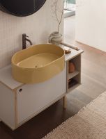 Тумба подвесная/напольная Cielo Theo 103 из материала Fenix, с дверцей и открытой полкой THMF103/THMF103SF 103х63х38 см схема 10