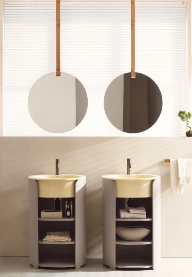 Зеркало одностороннее с кожаным ремнем Cielo I Catini SPMFC диаметр 60 см схема 2