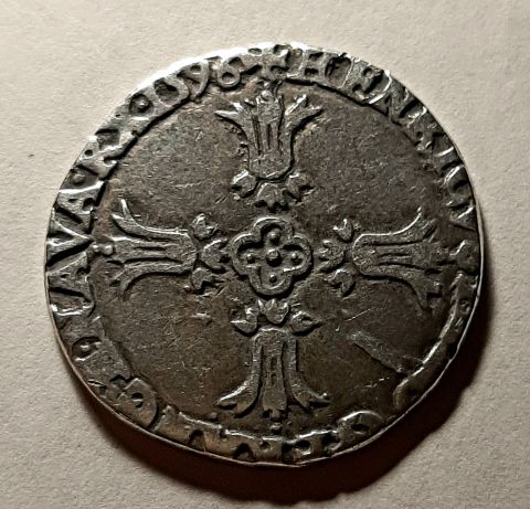 1/4 экю 1596 Франция AUNC Генрих IV Наварский