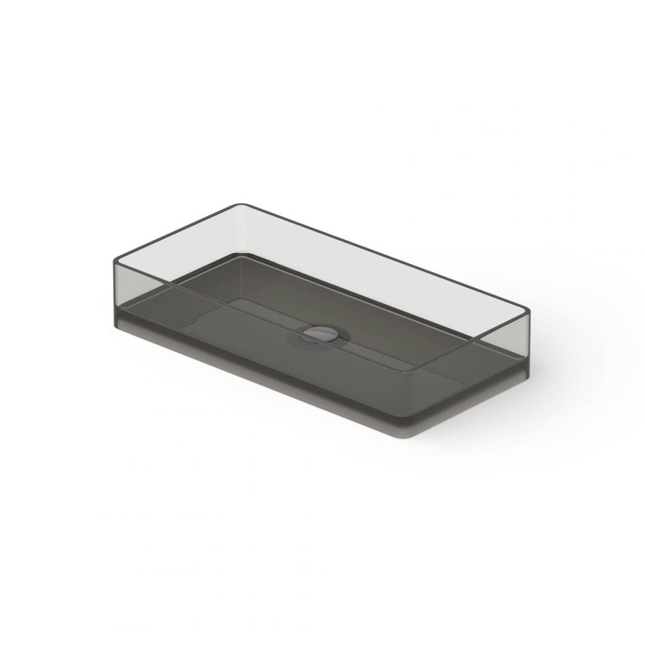 Раковина Dea Design DD9010 800 R4 80x40xh14,5 см накладная настольная Smoky Black R4