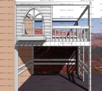 Кровать-чердак Домик Fairy Land Sky Santana №22, Массив