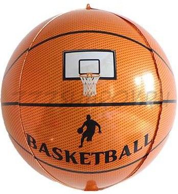 СФЕРА 3D "БАСКЕТБОЛЬНЫЙ МЯЧ"  (22" / 56 СМ.)  С ГЕЛИЕМ.