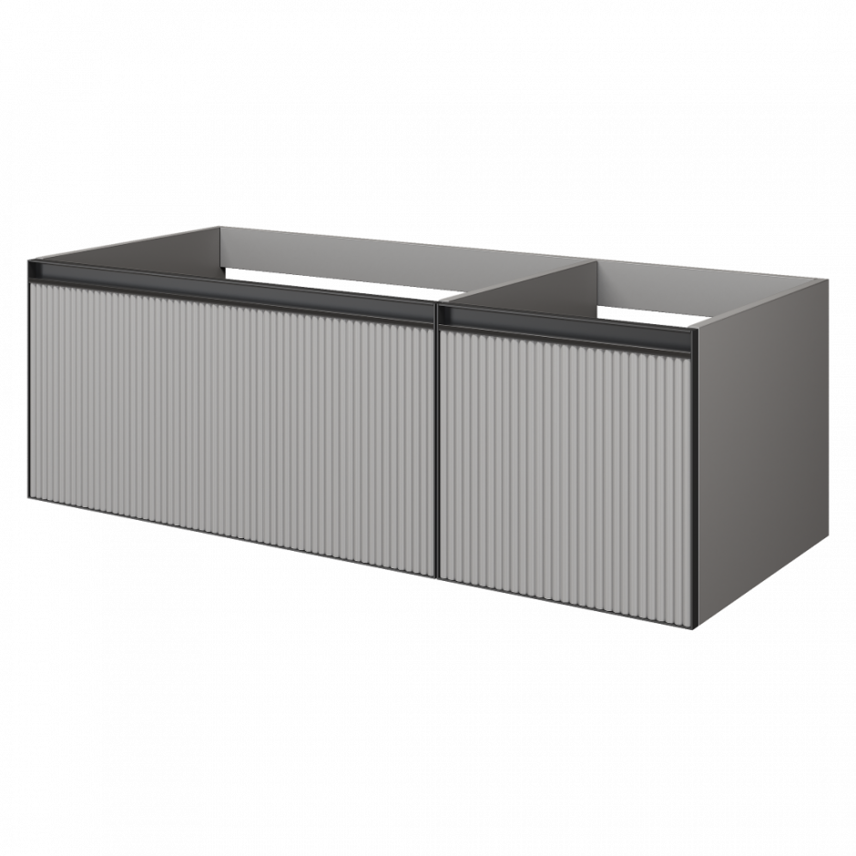 Рифленая тумба Armadi Art Quatro 790-M2-120, два блока (80+40), чаша слева