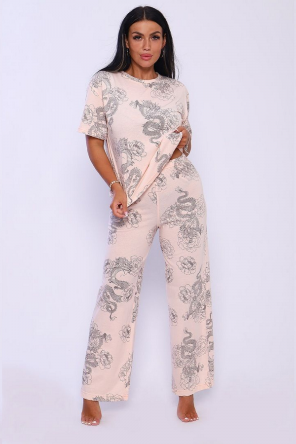 933 Пижама Драконы [розовый]