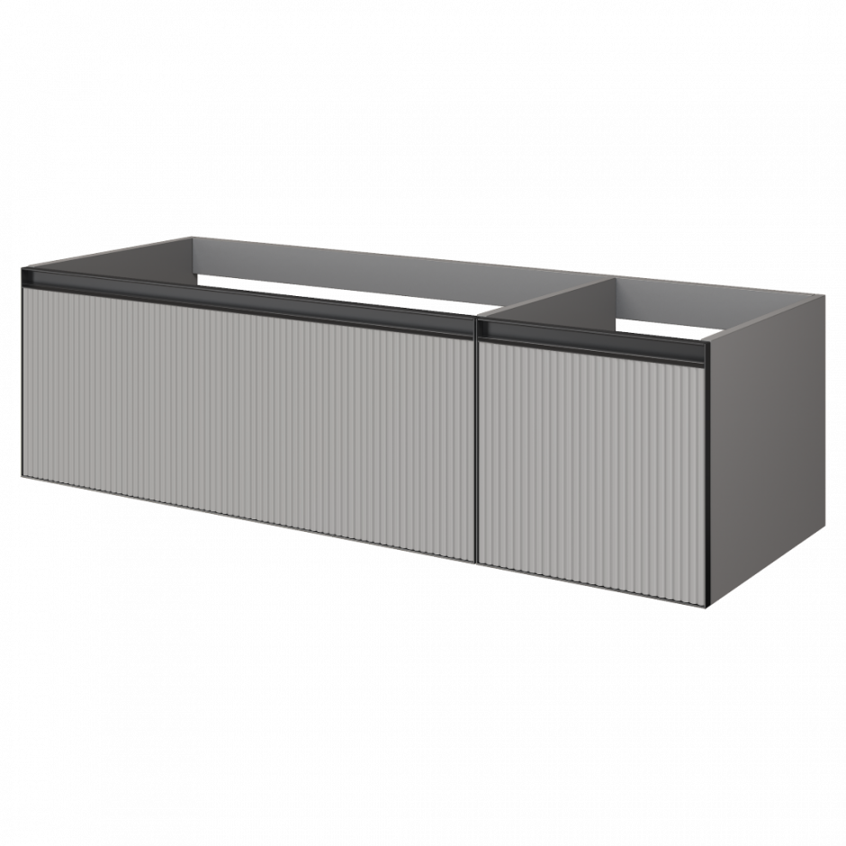 Тумба Armadi Art Quatro 790-M2-140, рифленая поверхность, два блока (100+40), чаша слева