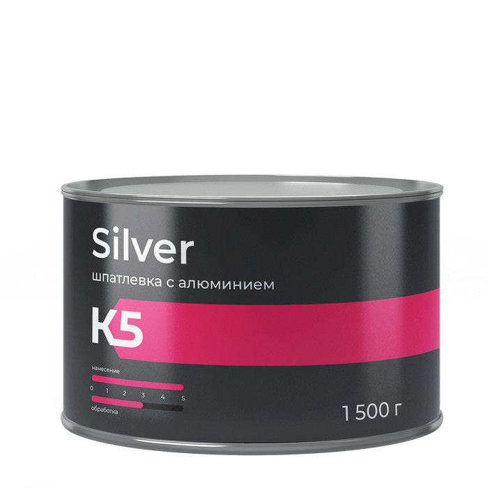 K5 Silver Шпатлевка с алюминием, 1,5кг.