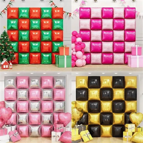 Фон для фотозоны фольгированные квадраты крупные 2х2 м