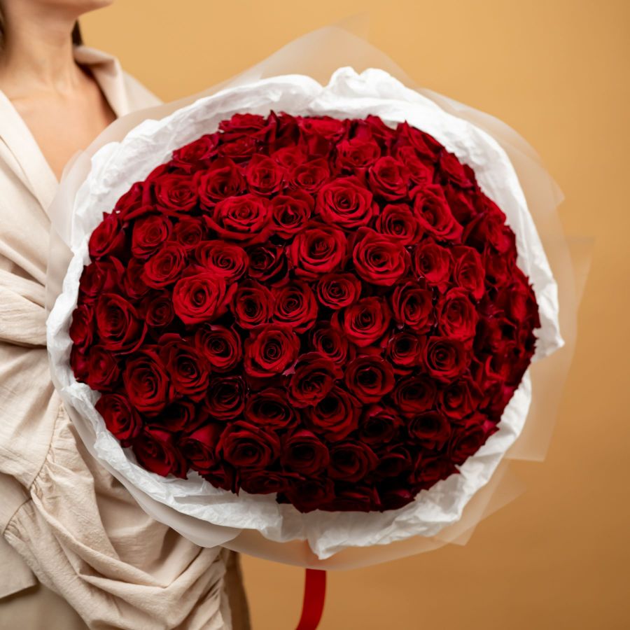 Красная роза от 7 шт (60см)