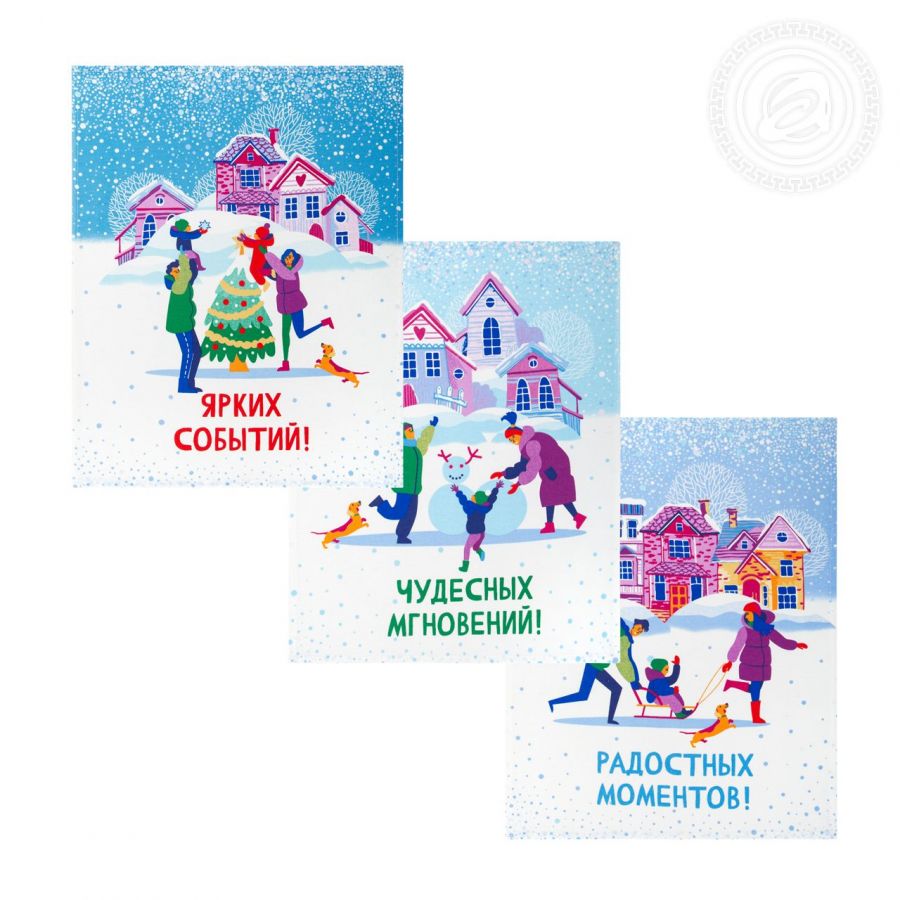 Набор полотенец из рогожки "Зимние каникулы" (3шт.)