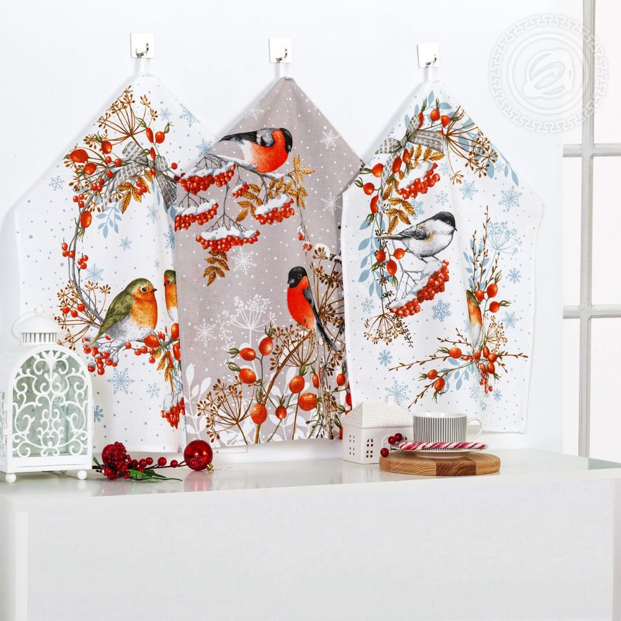 Набор полотенец из рогожки "Музыка зимы" (2шт.)