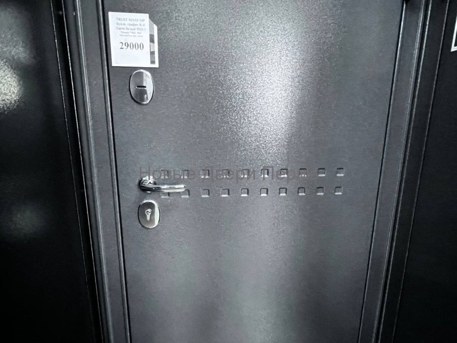 Входная дверь TRUST MASS MP Графит букле R-4 / Ларче белый 9SD-1