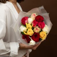 15 роз микс (Кения, 40см)