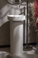 Рифленая апольная раковина Sole Corian 40x13 см, цвет белый матовый схема 2 Рифленая апольная раковина Sole Corian 40x13 см, цвет белый матовый схема 2