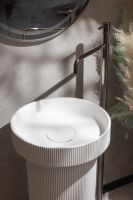 Рифленая апольная раковина Sole Corian 40x13 см, цвет белый матовый схема 4 Рифленая апольная раковина Sole Corian 40x13 см, цвет белый матовый схема 4