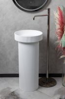 Рифленая апольная раковина Sole Corian 40x13 см, цвет белый матовый схема 5 Рифленая апольная раковина Sole Corian 40x13 см, цвет белый матовый схема 5