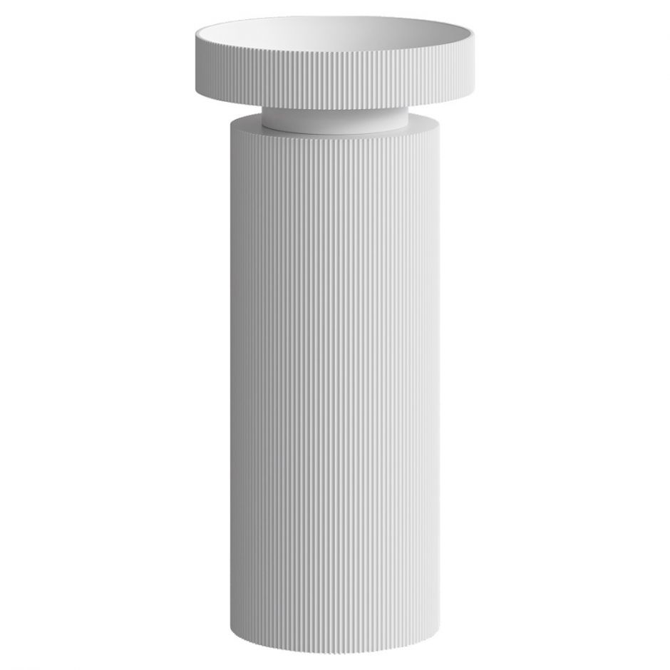 Изображение Рифленая апольная раковина Sole Corian 40x13 см, цвет белый матовый