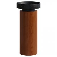 Напольная раковина Sole Corian 40x13 см, мраморная раковина, деревянный пьедестал схема 1